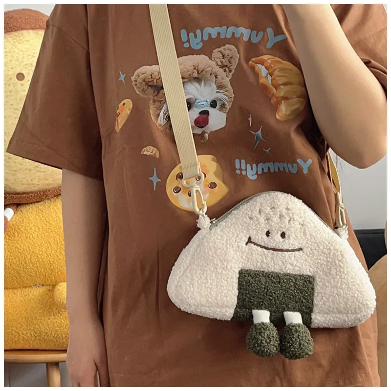 Rice Ball Cute Cartoon Quirky Ideas Crossbody Bags
