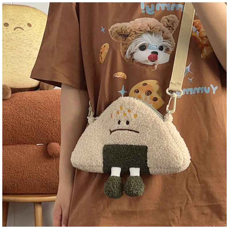Rice Ball Cute Cartoon Quirky Ideas Crossbody Bags