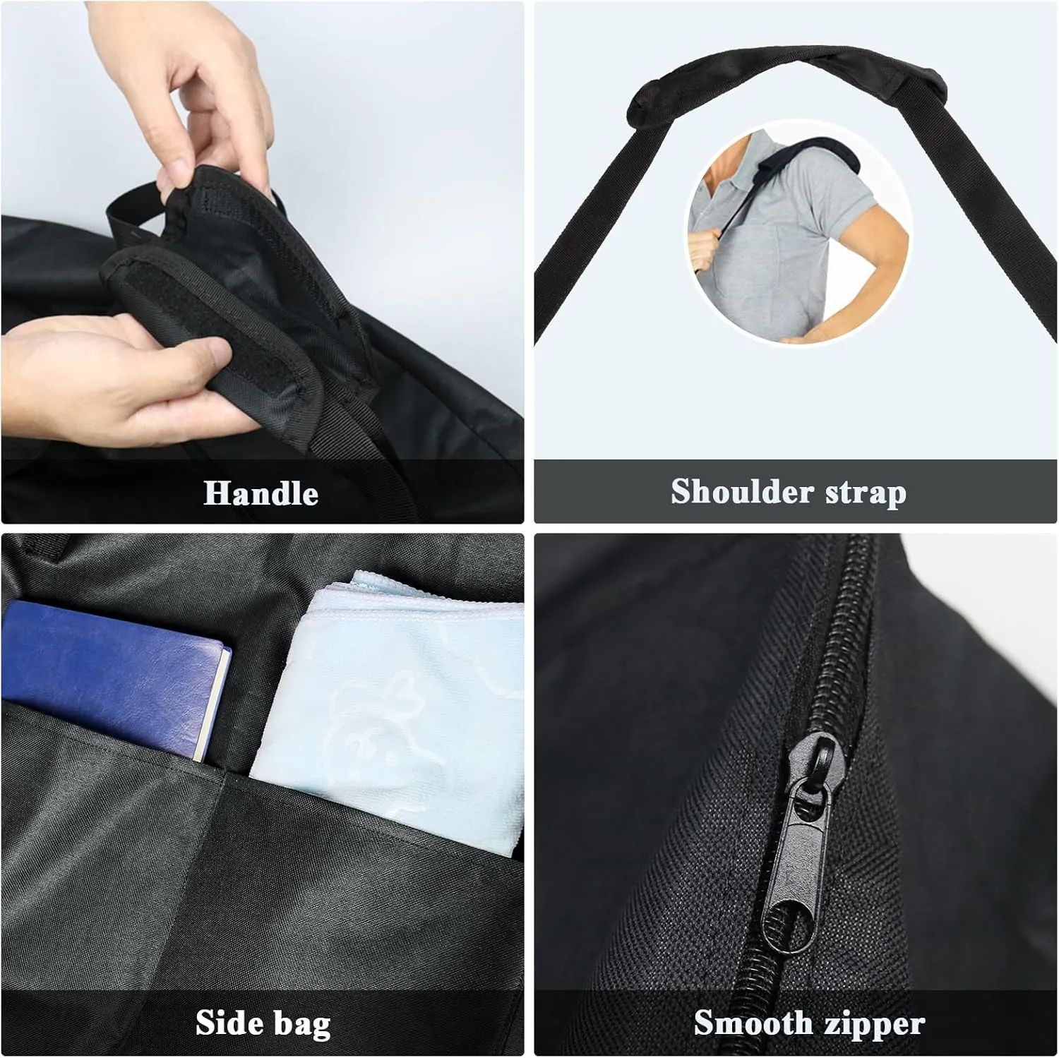Rollator Bag,Wheelchair Bag for Seniors and Stroller,Travel Walker Bags for Folding Walker,Folding Rollator Accessories (45''Lx15''Wx39''H)