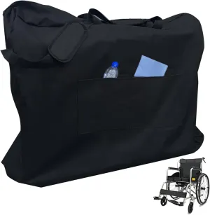 Rollator travel Bag 600D Waterproof Oxford Fabric Foldable&Portable Travel Large Capacity with Storage Pockets Black (Small)