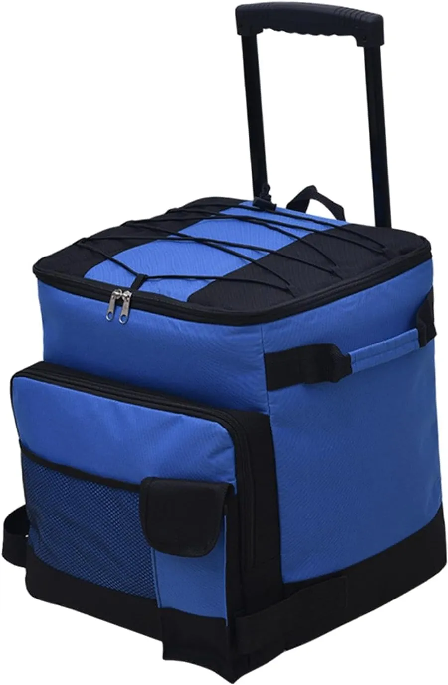 Rolling Cooler Cart Cooler Bag Insulated Portable with Pocket Oxford Wheeled Cooler Cool Bag for Parks Travel Work Picnic Summer