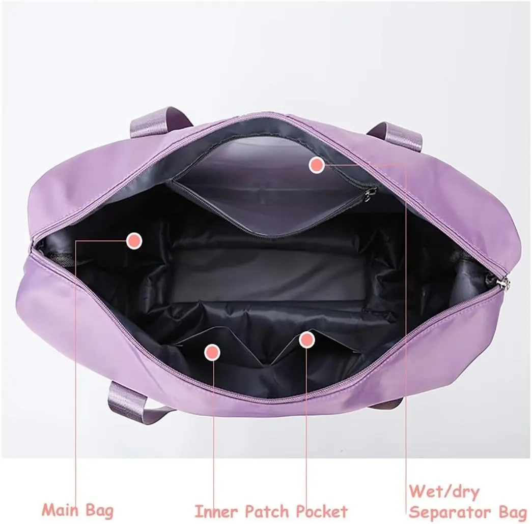 Rolling Duffel Bag with Wheels, Large Capacity Foldable Travel Bag with Detachable Wheels, Rolling Luggage Carry On Bag Foldable Expandable Duffel Bag for Travel or Business Trip(Dark Purple)