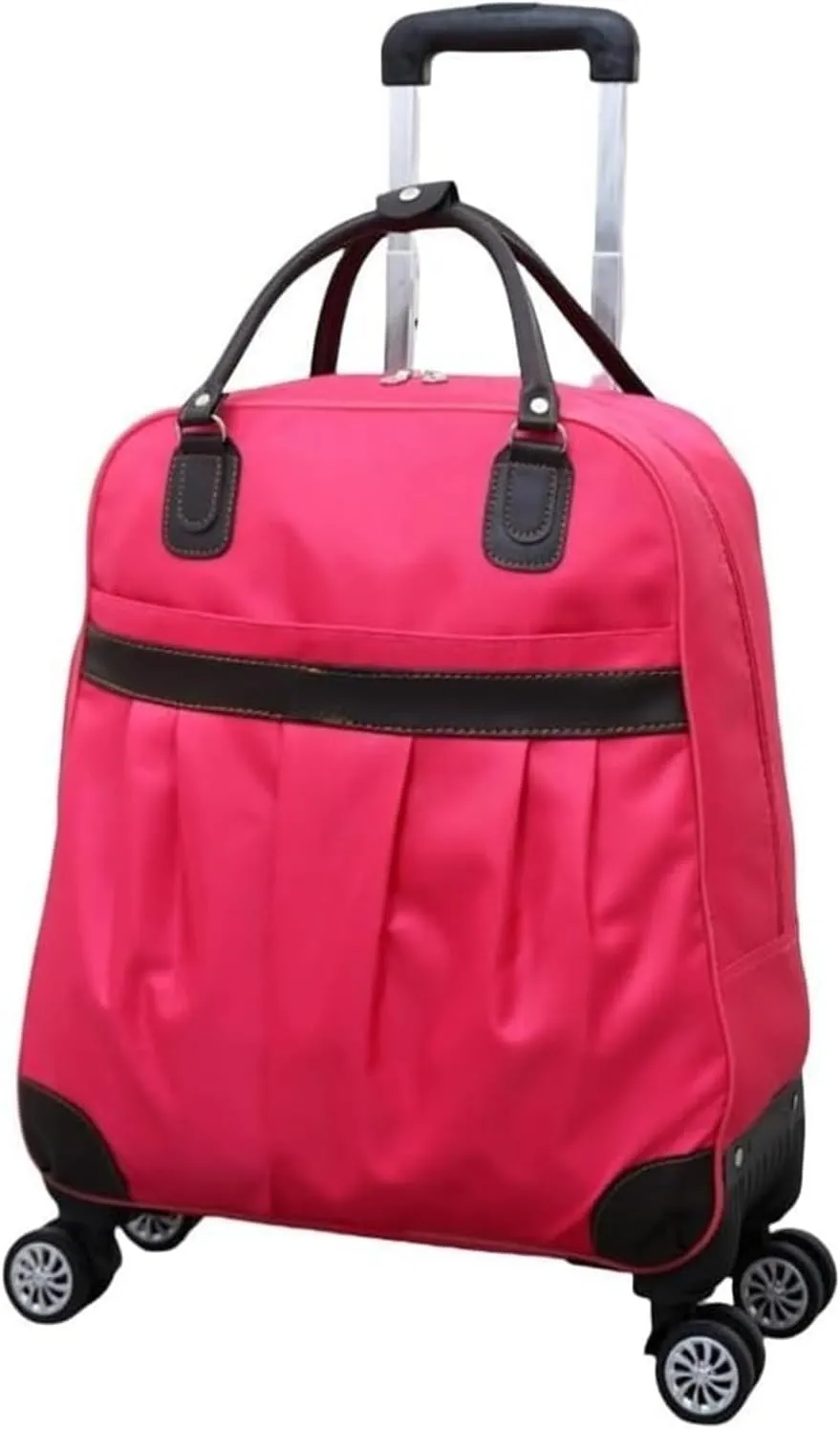 Rolling Duffle Bag With Wheels,Travel Luggage Bag ，Tote Bags For Men And Women Carry-on Luggage，Weekender Overnight Bag For Travel, Business Trips(Red,Small)