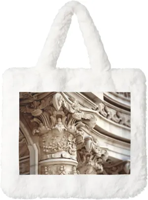 Romano Art Print Cute Autumn Winter Plush Handbag Large Capacity Festival Party Present Bag