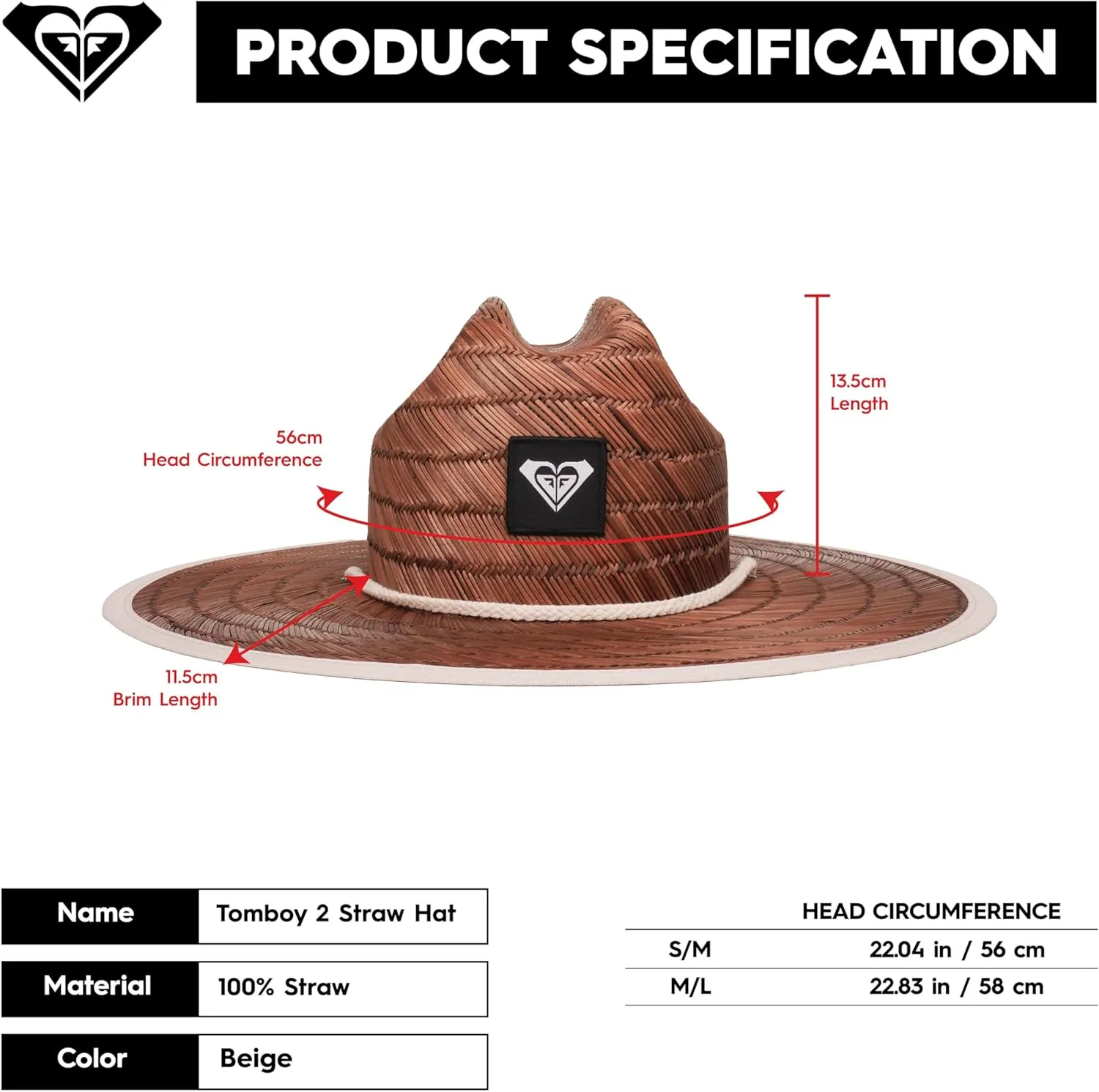 Roxy Women's Tomboy Straw Hat