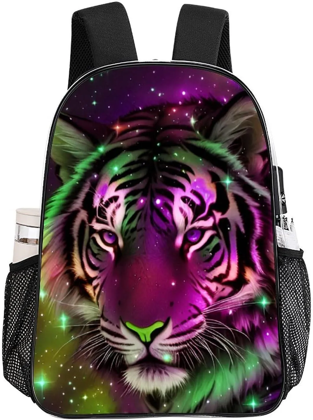 Rucksack Multipurpose Anti-Theft Big Capacity Shoulder Bag - Mystic Fantasy Galaxy Sky Fantasy Wild Animals Tiger Art Travel Hiking & Camping Rucksack Transparent Bag