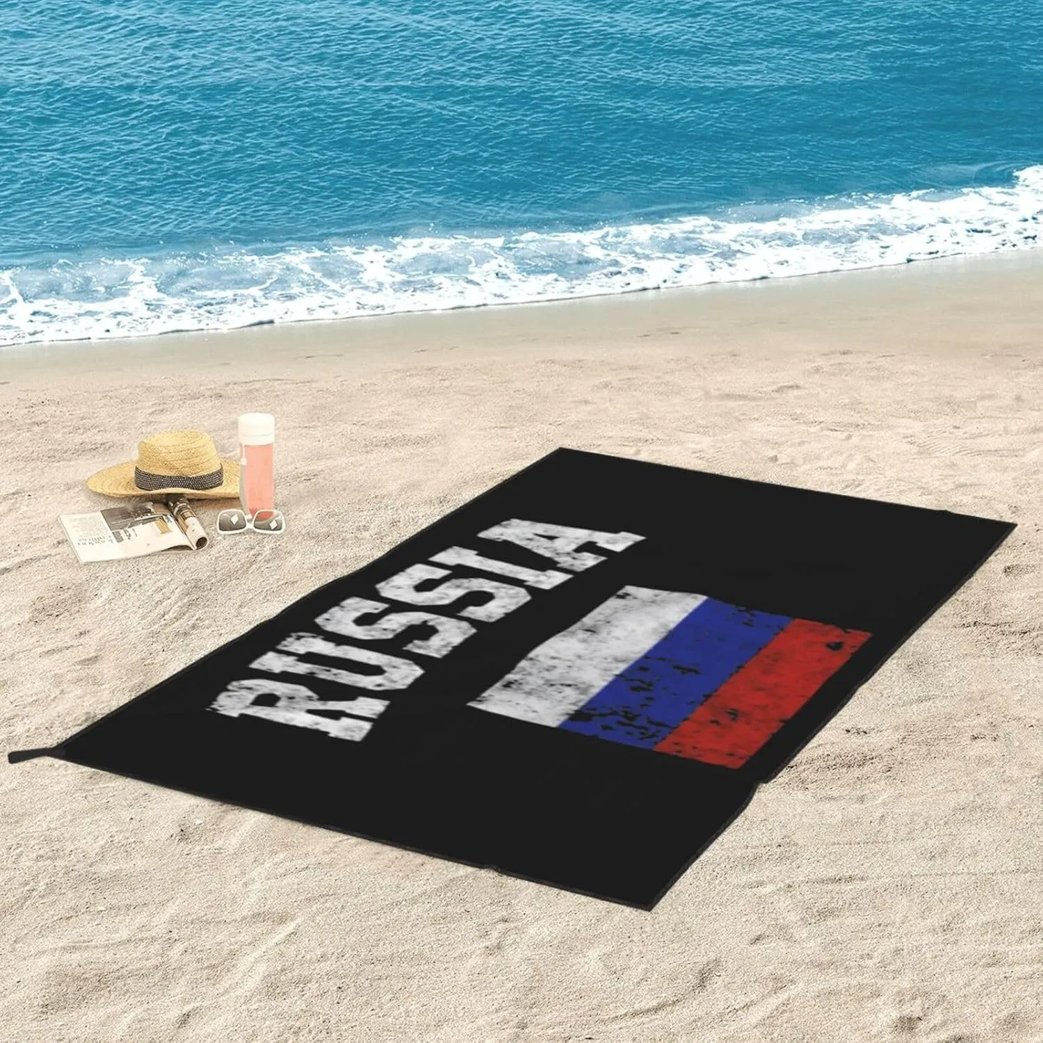 Russia Flag Russian Flags Beach Towel Quick Dry Sand Free Lightweight Large 27.5"x55" with Travel Bag - Vacation Essentials Bath Towel for Pool, Summer