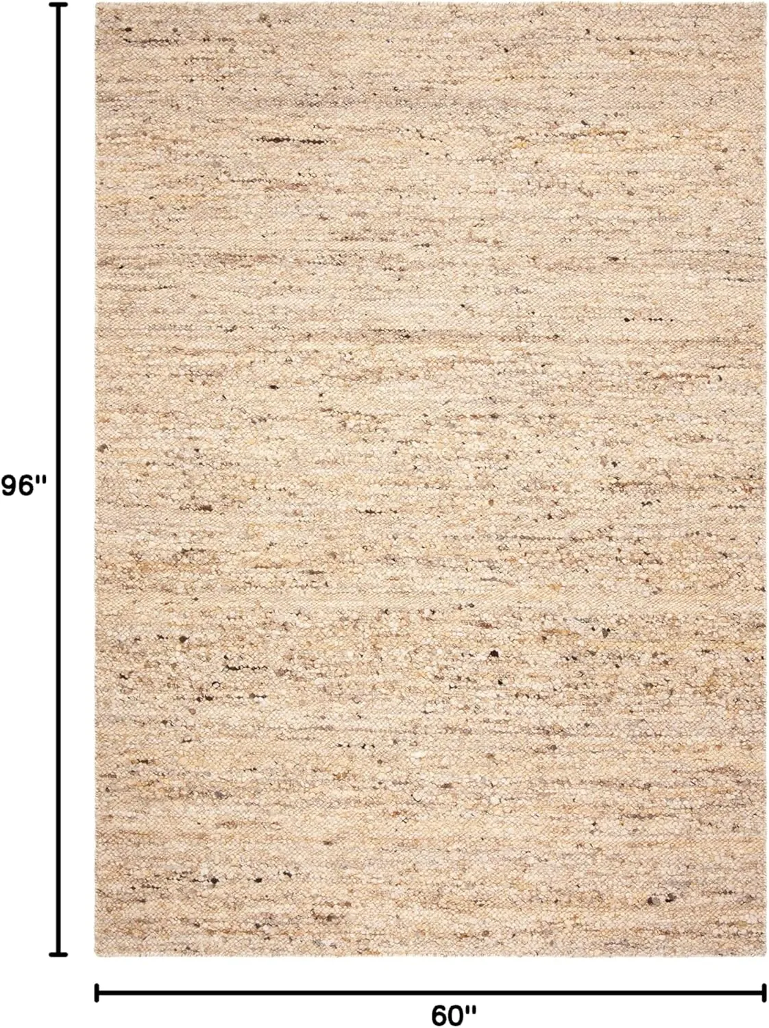 SAFAVIEH Natura Collection Area Rug - 5' x 8', Beige, Handmade Wool, Ideal for High Traffic Areas in Living Room, Bedroom (NAT263B)