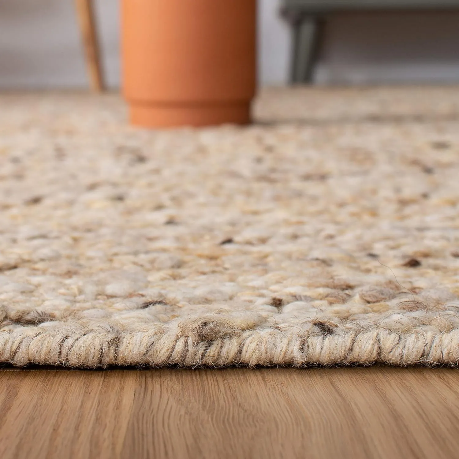 SAFAVIEH Natura Collection Area Rug - 5' x 8', Beige, Handmade Wool, Ideal for High Traffic Areas in Living Room, Bedroom (NAT263B)