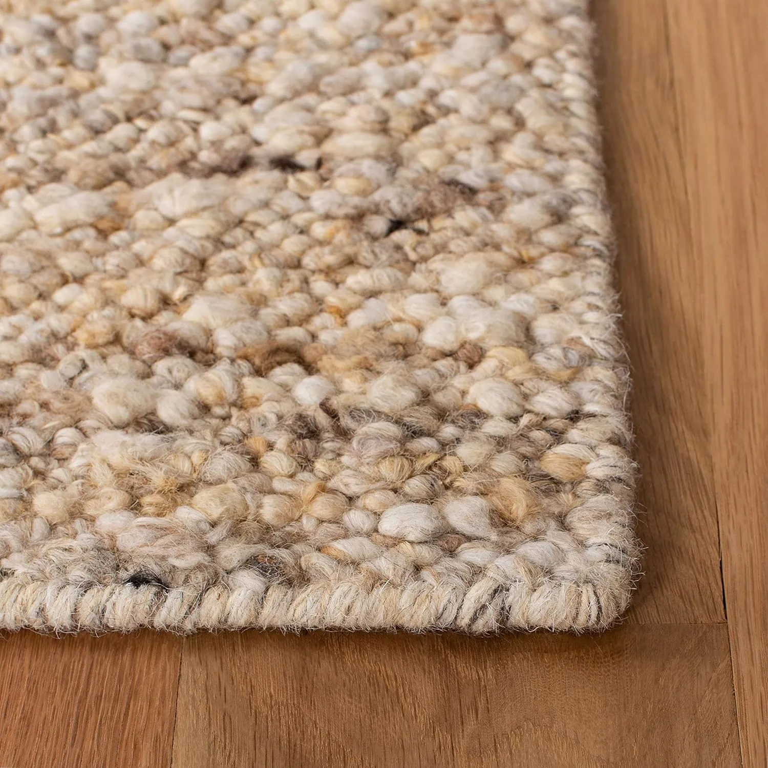 SAFAVIEH Natura Collection Area Rug - 5' x 8', Beige, Handmade Wool, Ideal for High Traffic Areas in Living Room, Bedroom (NAT263B)