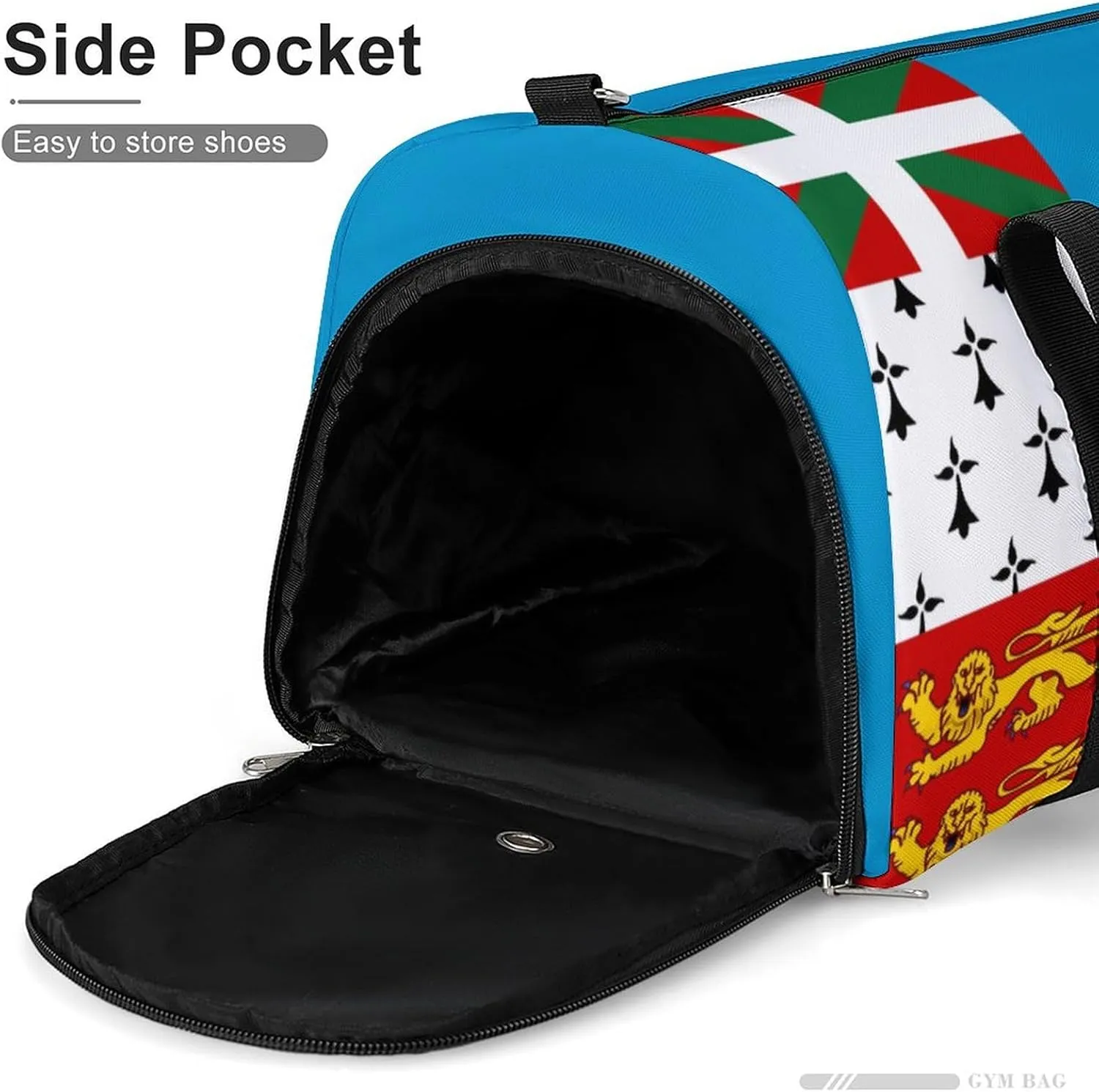 Saint Pierre Miquelon Flag Gym Bag for Men Women with Shoe Compartment Waterproof Sports Travel