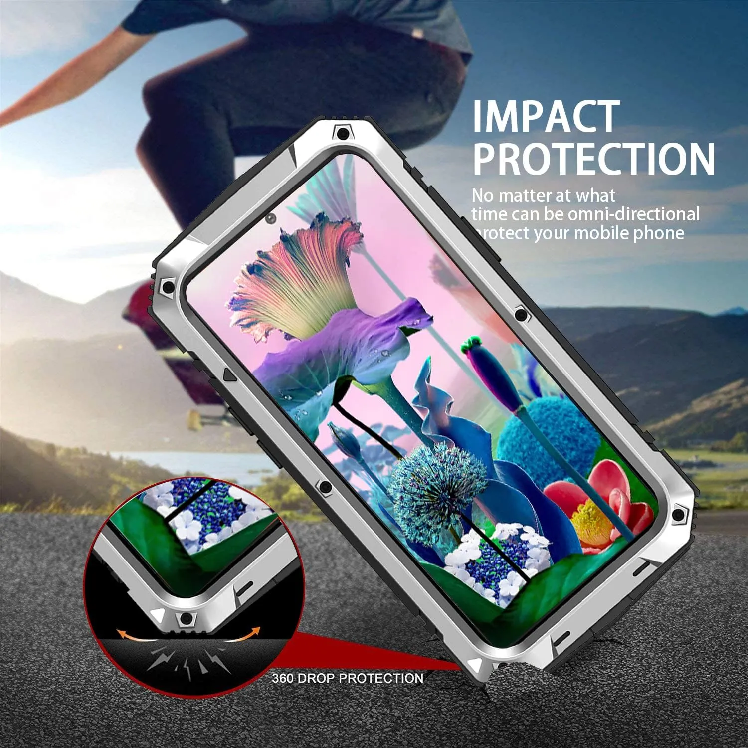 Samsung S23 Ultra Metal Case with Screen Protector Camera Cover Military Rugged Heavy Duty S23 Ultra Case Metal Kickstand Full Body Tough Dustproof Shockproof for Samsung S23 Ultra (Sliver)