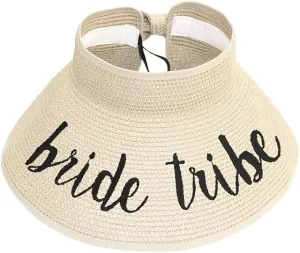 ScarvesMe Women's Adjustable Bride Tribe Roll up Straw Visor Sun Hat
