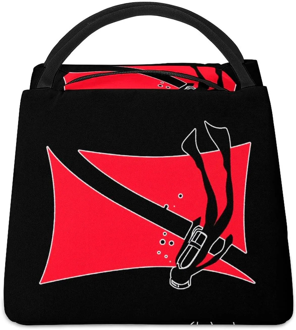 Scuba Flag with Diver Insulated Lunch Box for Women Men Reusable Lunch Bag Portable Tote Bag for Picnic Work