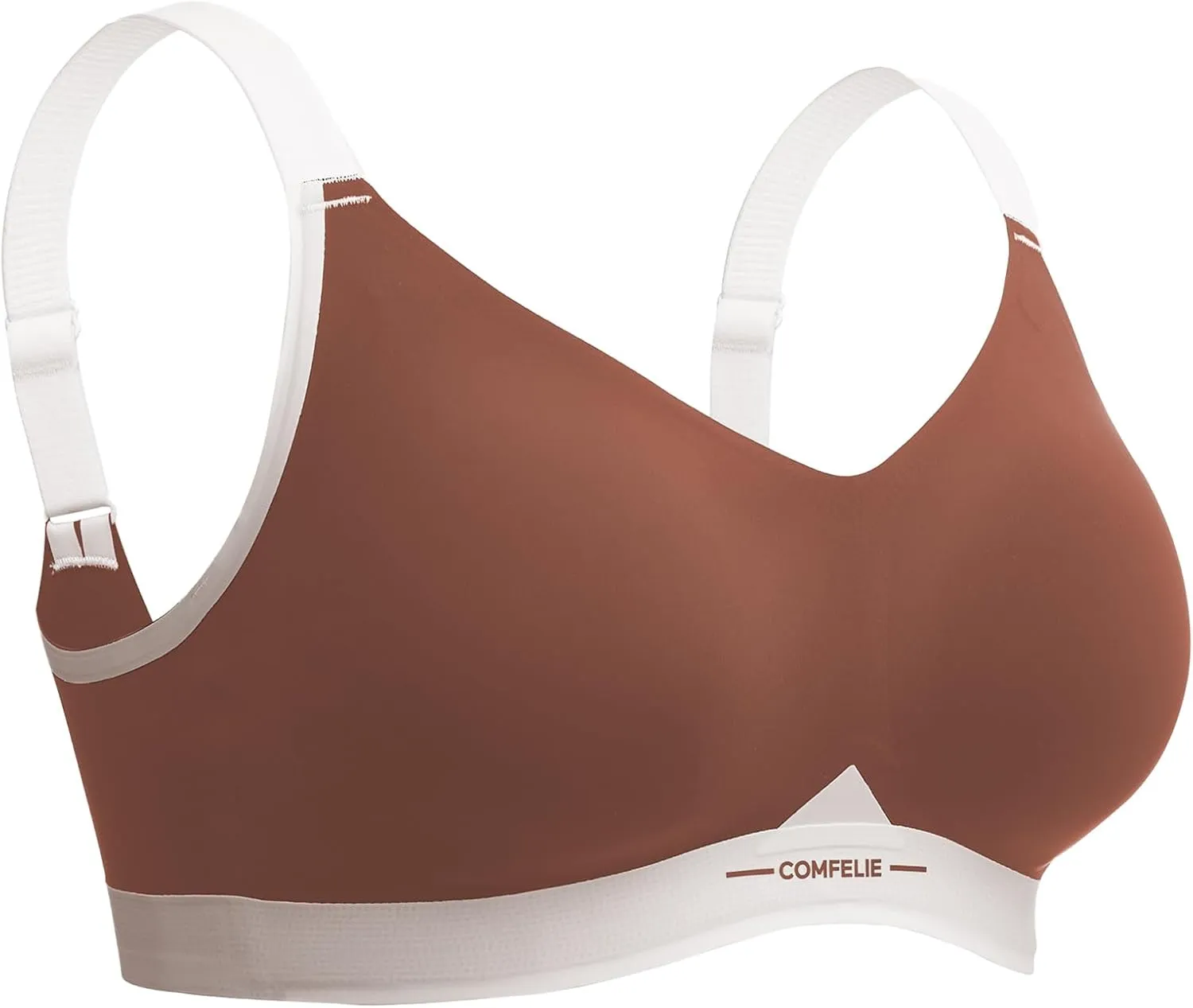 Seamless Wireless Bra for Busty Women No Underwire Lightly Lined Deep V T-Shirt Bralette Underarm-Smoothing