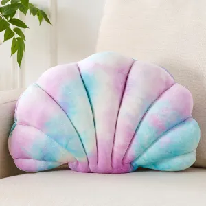 Seashell Decorative Pillow Shell Shaped Throw Pillow 3D Insert Beach Pillow Soft Velvet Pillow Sea Ocean Decoration Couch Bed Pillow Cushions(Purple,14 X 11 inch)