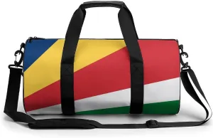 Seychelles Flag Large Capacity Gym Bag for Women Men with Wet Pocket Travel Duffel