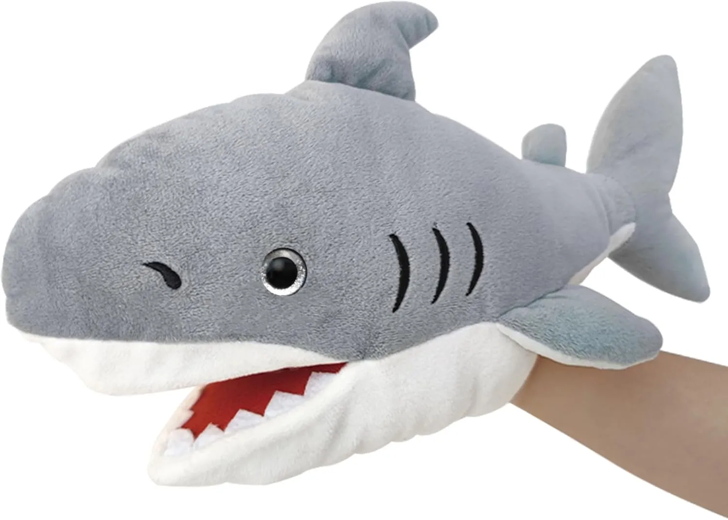 Shark Hand Puppet Realistic Plush Puppet 13",Shark Puppets for Kids Ocean Animal Hand Puppet with Moveable Mouth,Soft Stuffed Shark Puppet Story Toys Shark Puppets Role Play Teaching Gift
