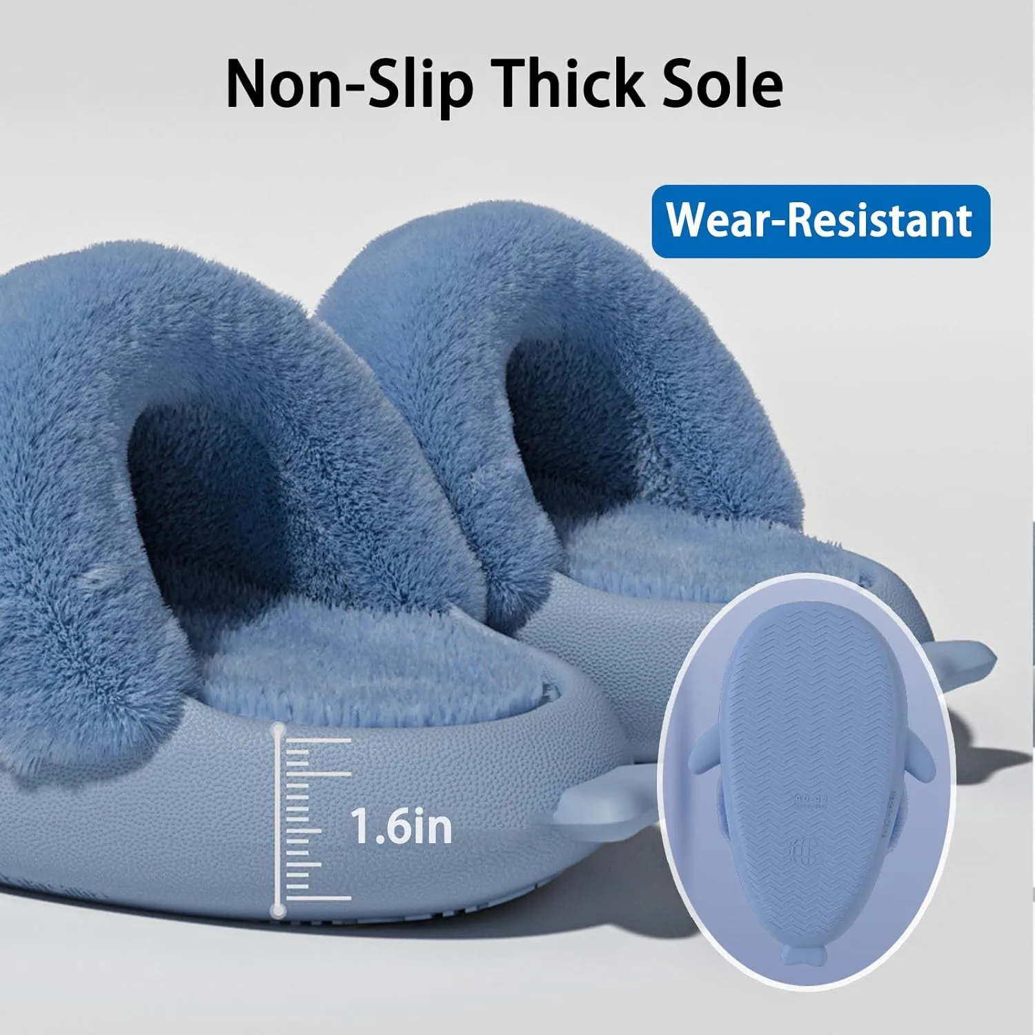 Sharklas Originals Winter, Sharklas Originales Kids Polares, Shark Slippers Removable Plush Lining, Comfy Waterproof Slides