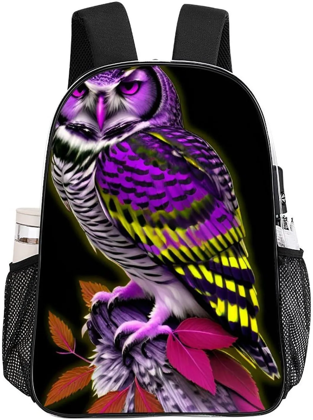 Shoulder Book Bags Anti-Theft Multipurpose Big Capacity Bookbag - Owl Marijuanaweed Art Travel Hiking Backpack Transparent Bag