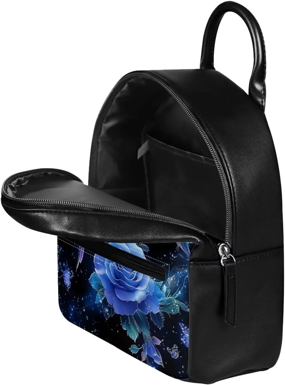 Showudesigns Hummingbird Purse for Women Backpack Mini Handbag for Teen Girls Travel Shoulder Bags Purple Rose Casual Daypack with Zipper Back Pack Leather Tote Bags