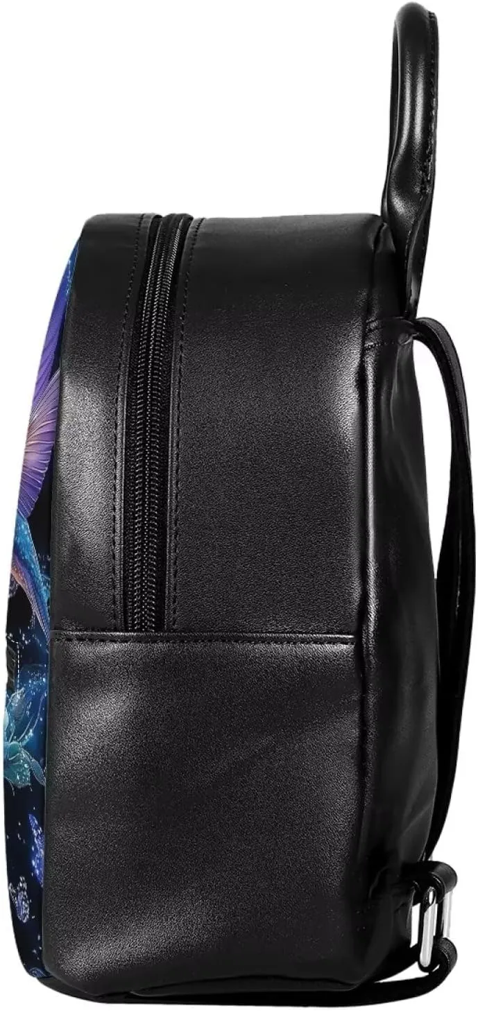 Showudesigns Hummingbird Purse for Women Backpack Mini Handbag for Teen Girls Travel Shoulder Bags Purple Rose Casual Daypack with Zipper Back Pack Leather Tote Bags