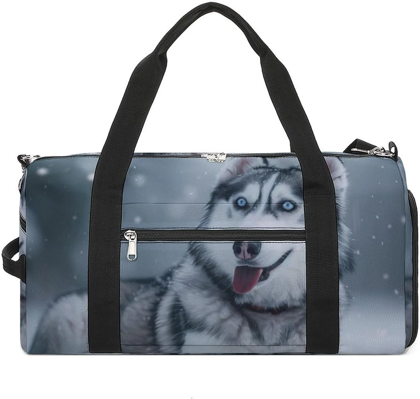 Siberian Huskies on Snow Gym Bag for Men Women Lightweight Duffel Bag Sports Workout Bag for Travel Yoga