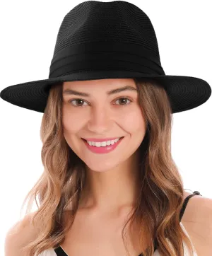 Simplicity Mens Women's Wide Brim Straw Panama Sun Hat
