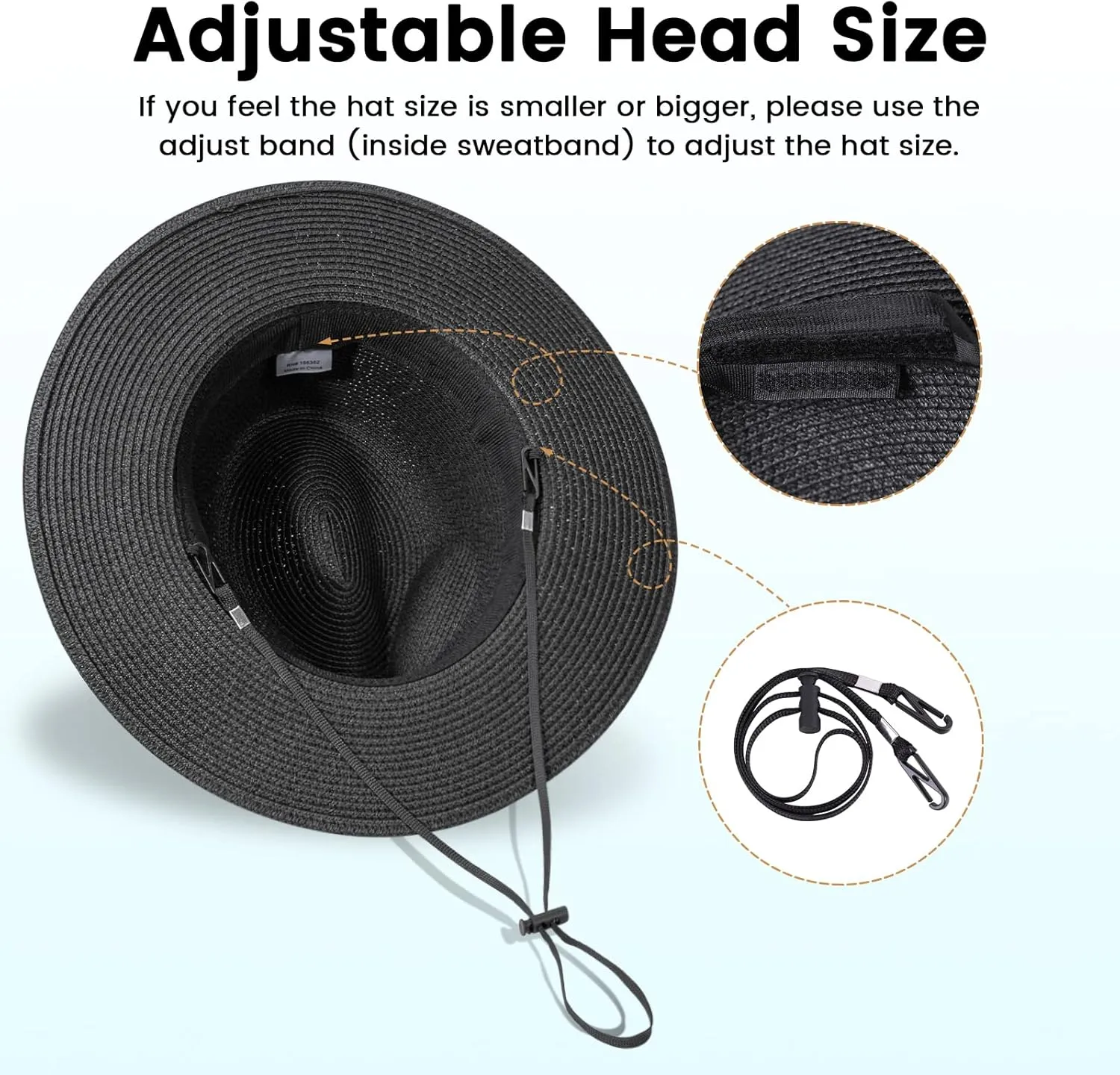 Simplicity Mens Women's Wide Brim Straw Panama Sun Hat