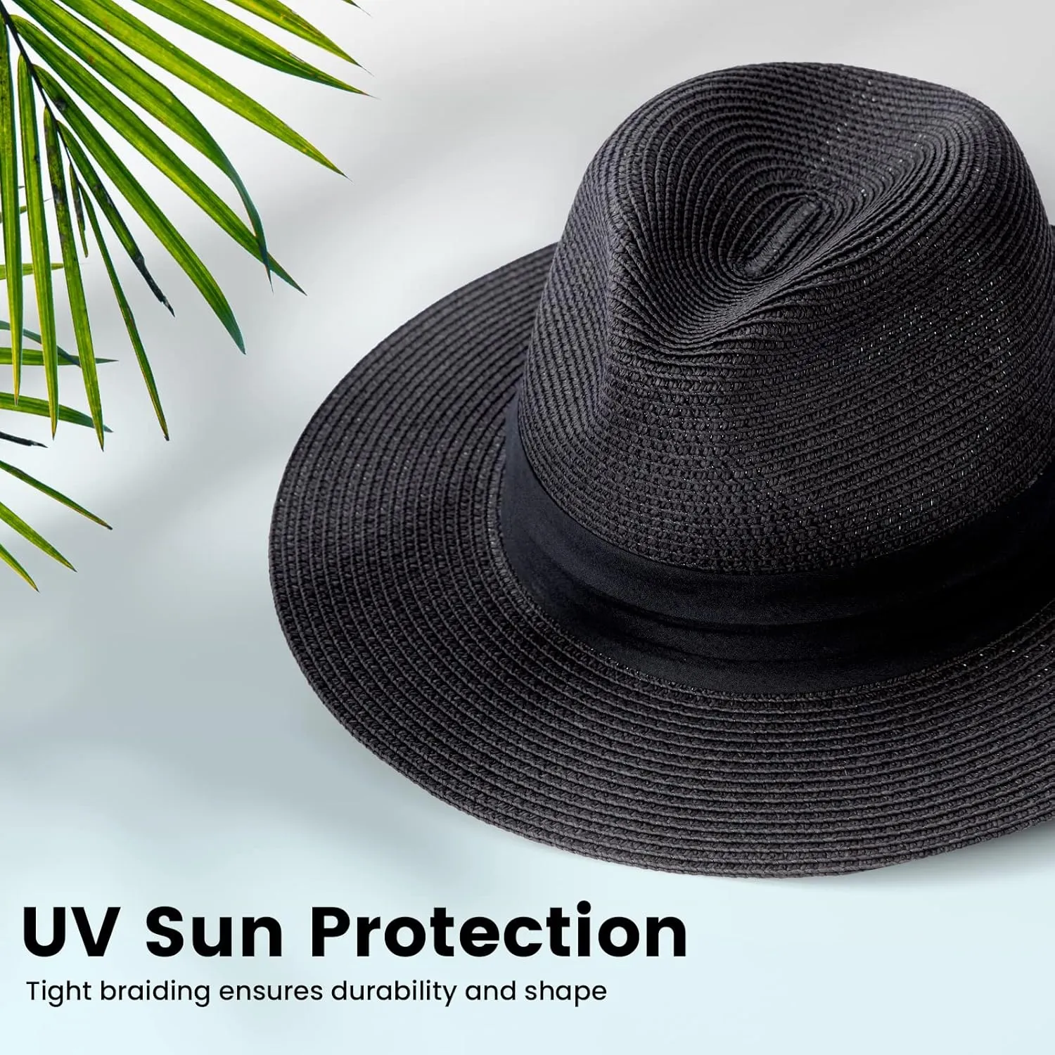 Simplicity Mens Women's Wide Brim Straw Panama Sun Hat