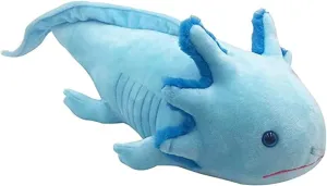Simulation Axolotl Plush Toy, Axolotl Stuffed Animals Lifelike Blue Cute Mexican Axolotl Soft Toy 18 Inch Long Axolotl Toys…