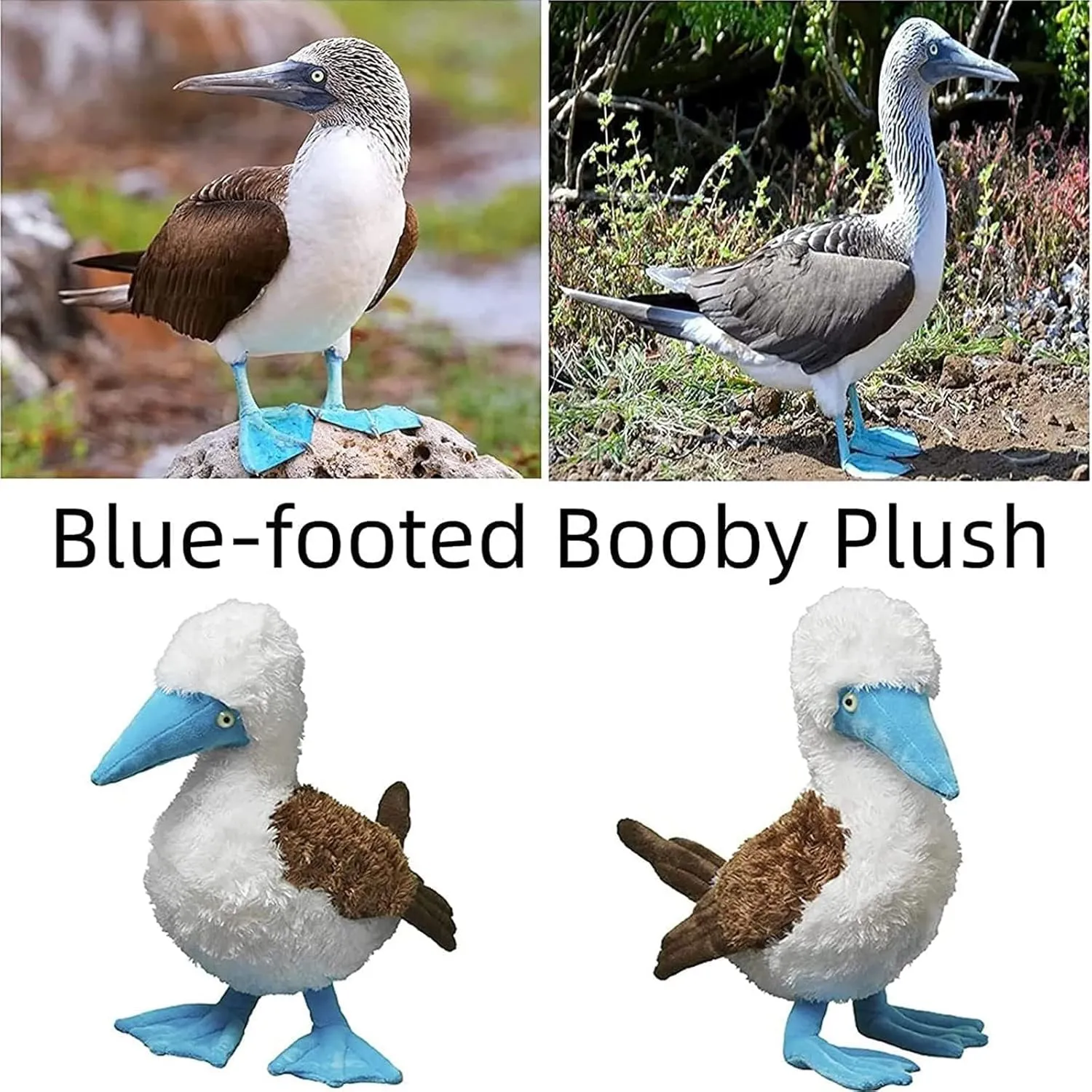 Simulation Blue Footed Boobies Plush Toy, Soft Realistic Cute Plush Stuffed Animal Toy 13.7 inch Funny Birds Home Decoration Children's…