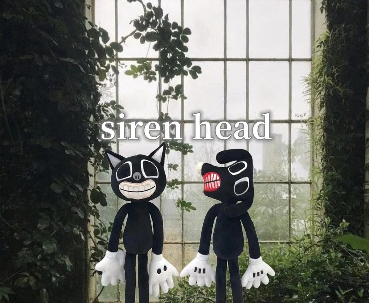 Siren Head Plush Toys Cartoon Dog Cat Rabbit Plush Toys Halloween Christmas Horror Plush Toy for Home Party Gift Birthday Toy (Cat&Dog)