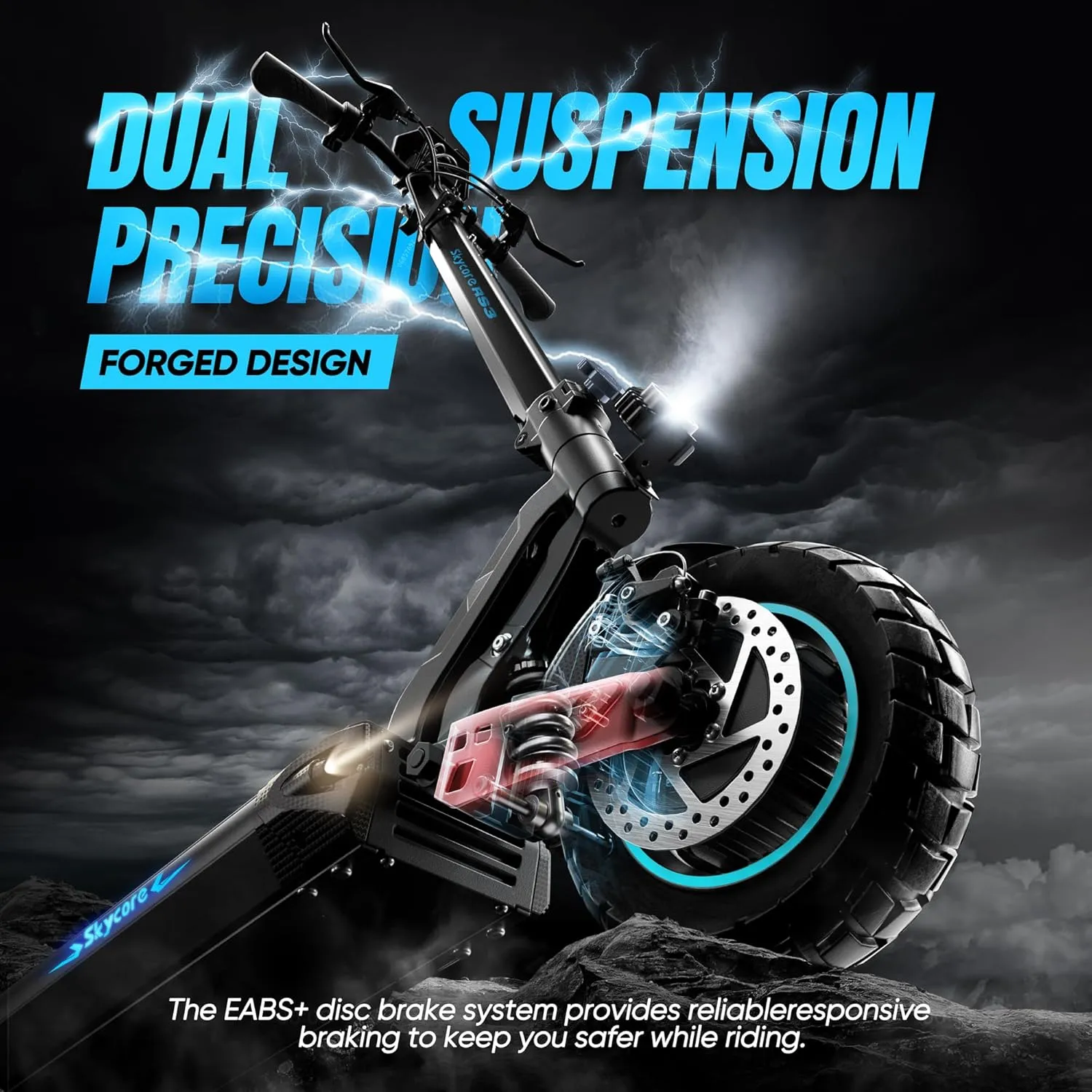Skycore RS3/RS3 PRO/S3 Electric Scooter Adults - Max 40/34 MPH, 3200W,Max 40/60/45 Miles Long Range, LCD Display - Scooter for Adults