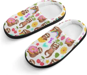 Sloth Sleep Animal Cartoon Boys And Girls Home Printed Cotton Slippers Non-slip Soft And Warm 30-31