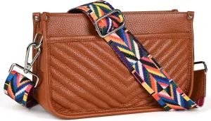 Small Crossbody Bags for Women Trendy Genuine Leather Hobo Handbags Quilted Shoulder Bag Purses with Adjustable Strap