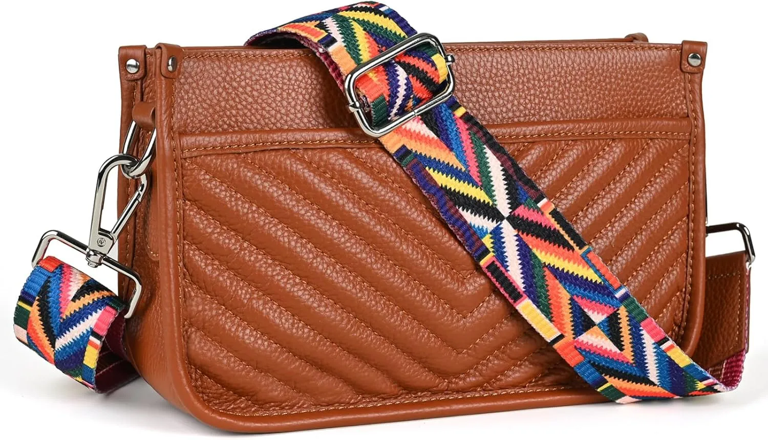 Small Crossbody Bags for Women Trendy Genuine Leather Hobo Handbags Quilted Shoulder Bag Purses with Adjustable Strap