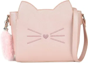 Small Crossbody Purses for Teen Girls,Cute Cat Girl Purse with Pendant PU Leather Shoulder Bags and Cross Body Handbags