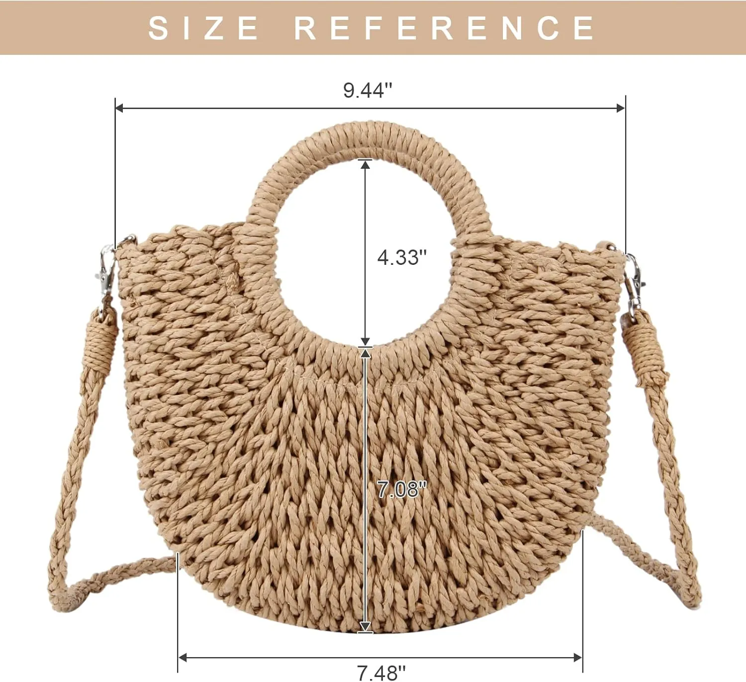Small Straw Purses Beach Woven Tote Bags for Women Summer Rattan Crossbody Bags Top Handle Handbags