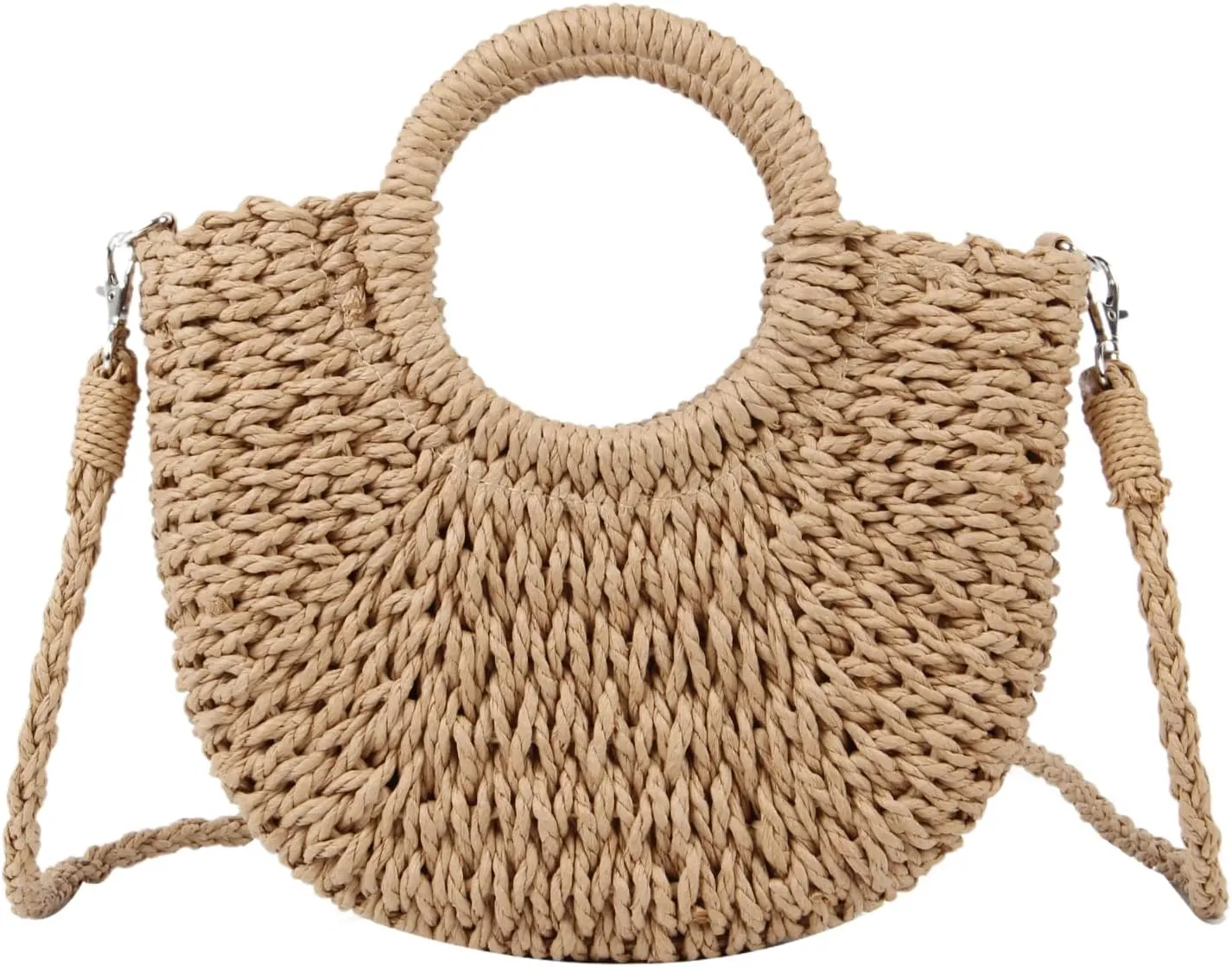 Small Straw Purses Beach Woven Tote Bags for Women Summer Rattan Crossbody Bags Top Handle Handbags