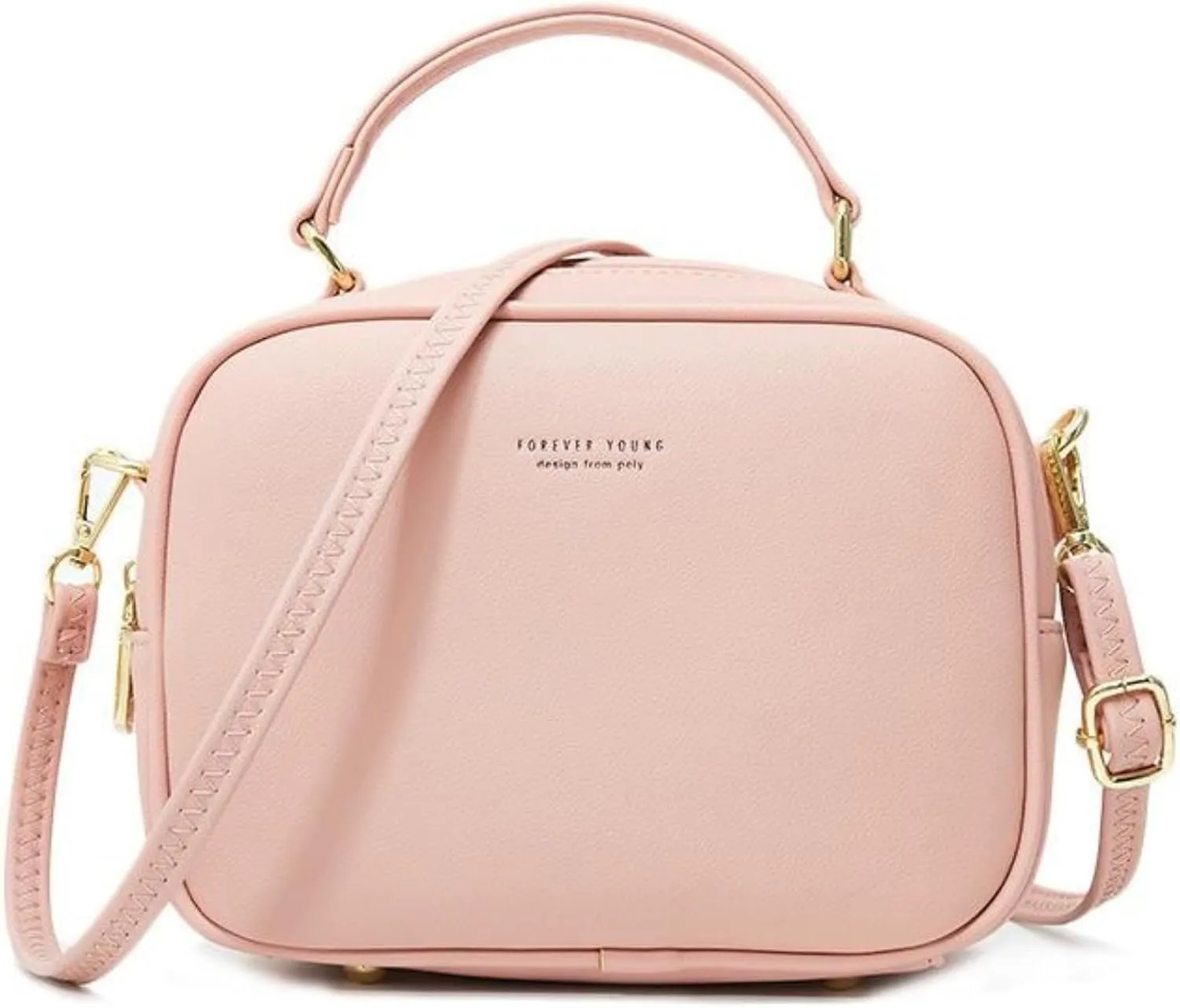 Small Top Handle Satchel Crossbody Bags for Women Cute Purses Vegan Leather Handbags Messenger Waterproof Candy Color Purse