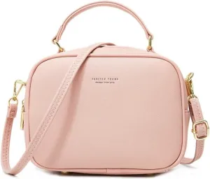 Small Top Handle Satchel Crossbody Bags for Women Cute Purses Vegan Leather Handbags Messenger Waterproof Candy Color Purse