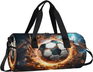 Soccer Collision Travel Gym Bag Waterproof Sport Dance Bag for Women Men Portable Gymnastics Duffel Bags Canvas Tote Carry on Handbag for Workout Overnight Weekender