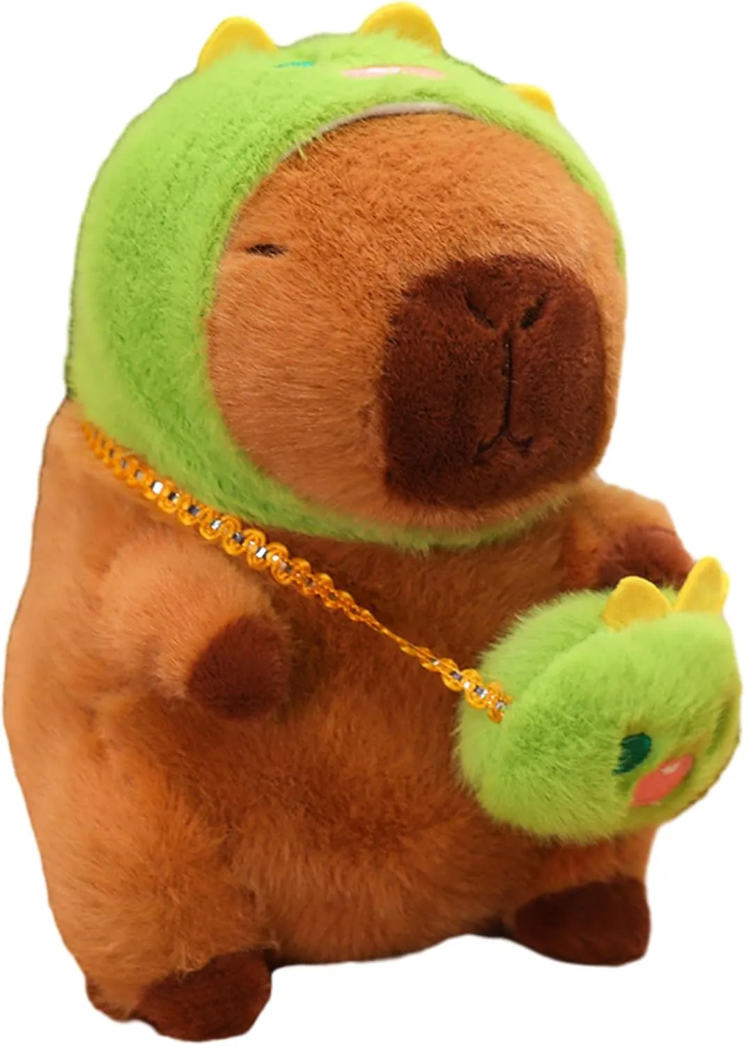 Soft Capybara Stuffed Animals Capybara Plush Toys Plushies with Dinosaur Hat and Bag Cuddly Doll Gift for Kids and Lovers