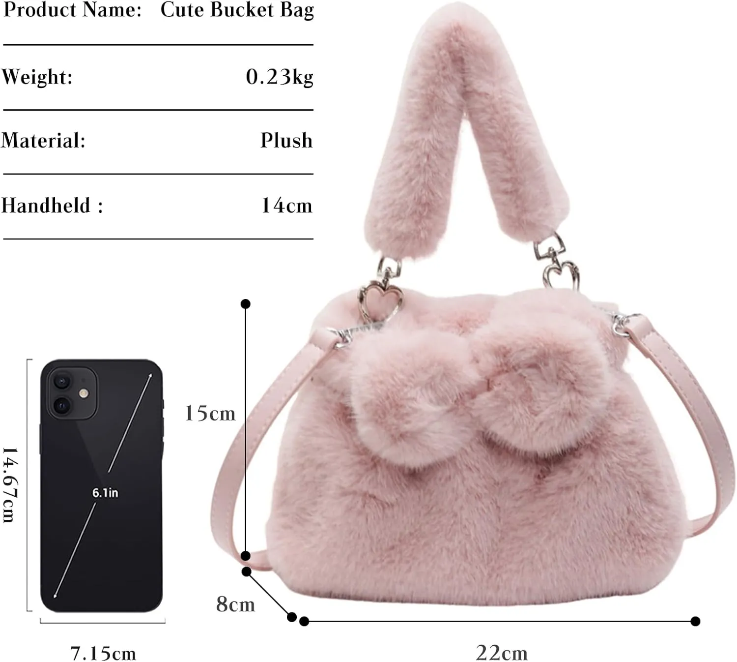 Soft Plush Shoulder Bag for Women Fluffy Handbag Cute Fuzzy Crossbody Bag Furry Top Handle Bag Elegant Satchel Bag