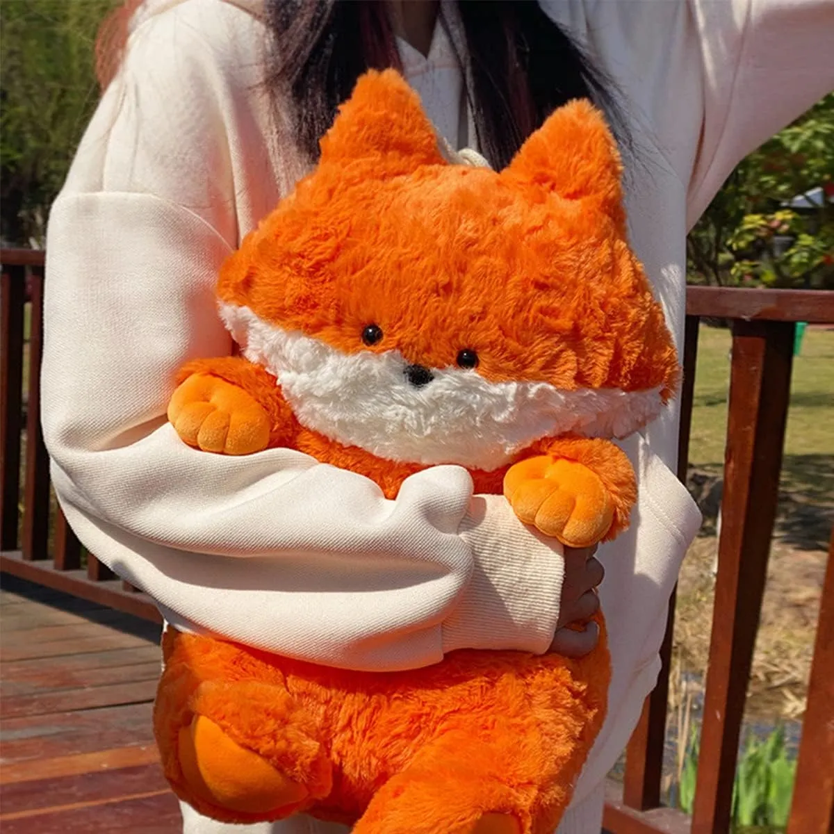 Soft Stuffed Animal Funny Pillow:Cute Fox Plush Sleeping Hugging Pillow for Kids Pillow Kitten Dolls Plush Toy Cuddly Gift for Girls Sense of Humor(17.7in)