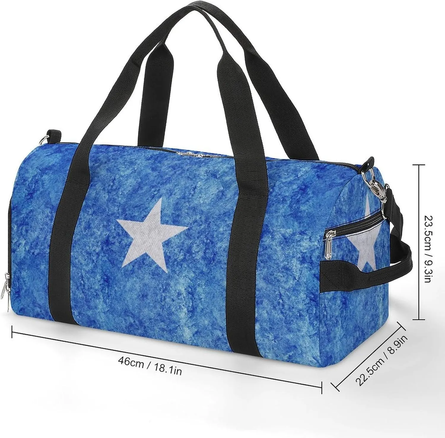 Somalia Flag Textured Sports Duffel with Shoe Compartment and Wet Pocket for Travel Gym