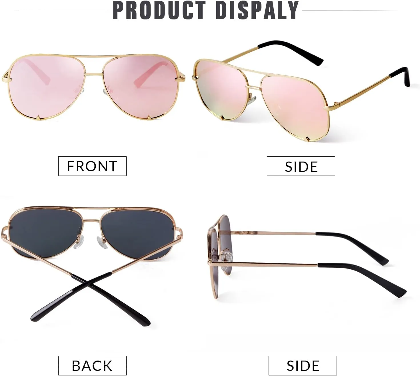 SORVINO Oversized Aviator Sunglasses for Women Men Trendy Retro Bulk Shade Black Faded Sun Glasses Classic UV Protection
