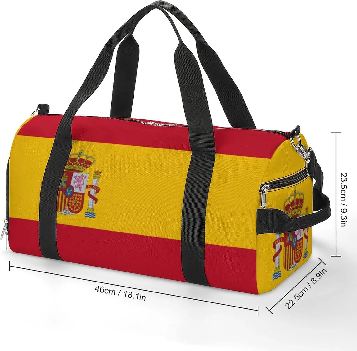 Spain Flag Duffel Bag for Men Women with Shoe Compartment Weekender Tote