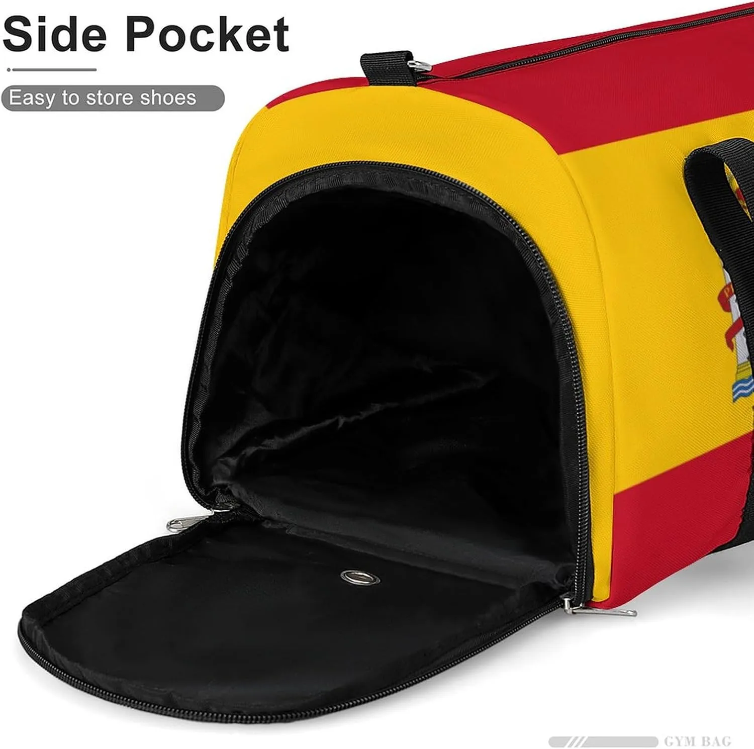 Spain Flag Duffel Bag for Men Women with Shoe Compartment Weekender Tote